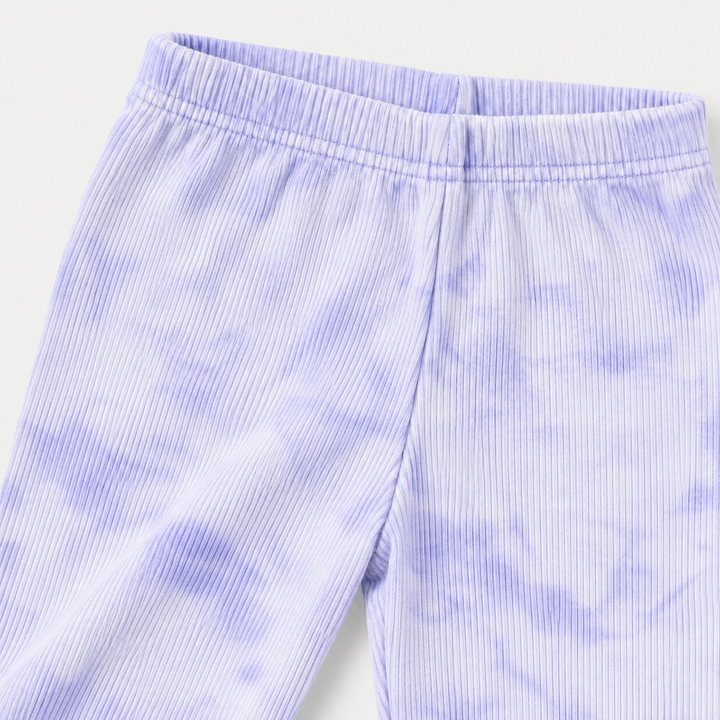 PAIGELAUREN Lavender Marble 2x1 Rib Legging waistband and fabric detail
