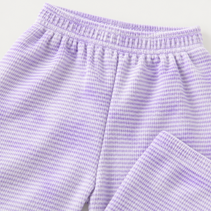 PAIGELAUREN Lavender Marble Rib Legging waistband and fabric detail