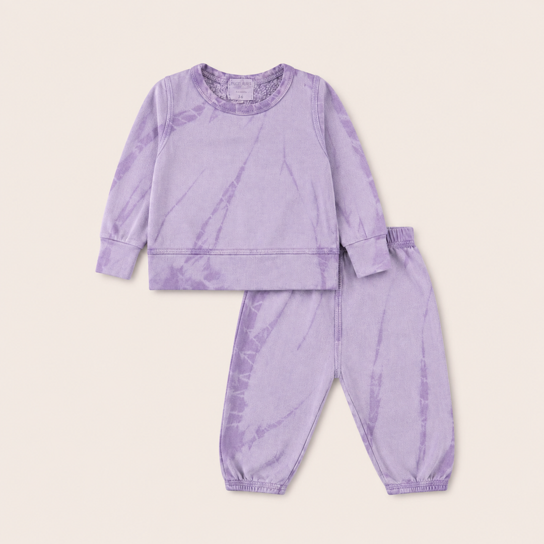 PAIGELAUREN Lavender Tonal Dye Fleece Loungewear Set