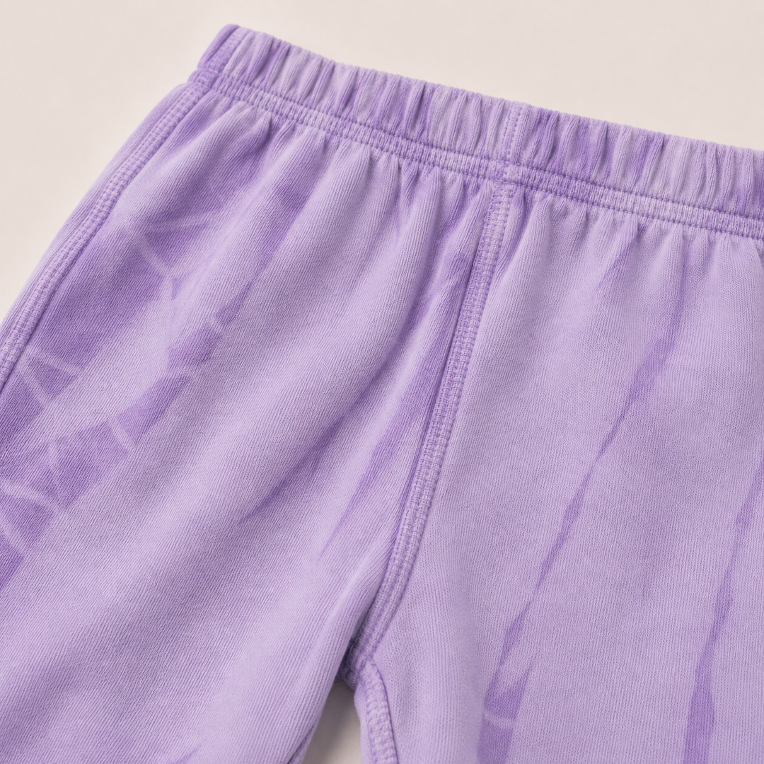 PAIGELAUREN Lavender Tonal Dye fleece pant with elastic waistband detail