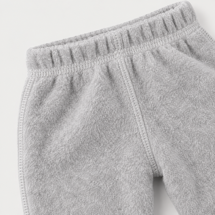 Light Heather Gray brushed fleece sweatpant with elastic waistband and cuff detail