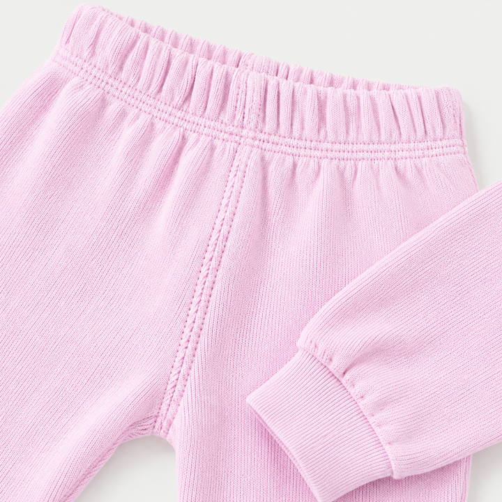 Lilac Sherpa jogger elastic waistband, soft fabric and ribbed cuff detail
