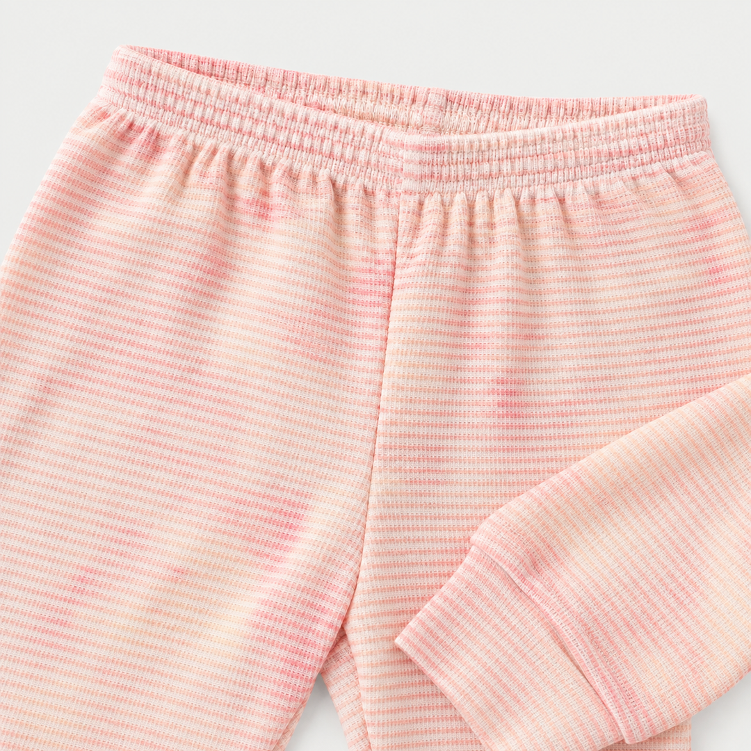PAIGELAUREN Melon Marble Rib Legging waistband and fabric detail