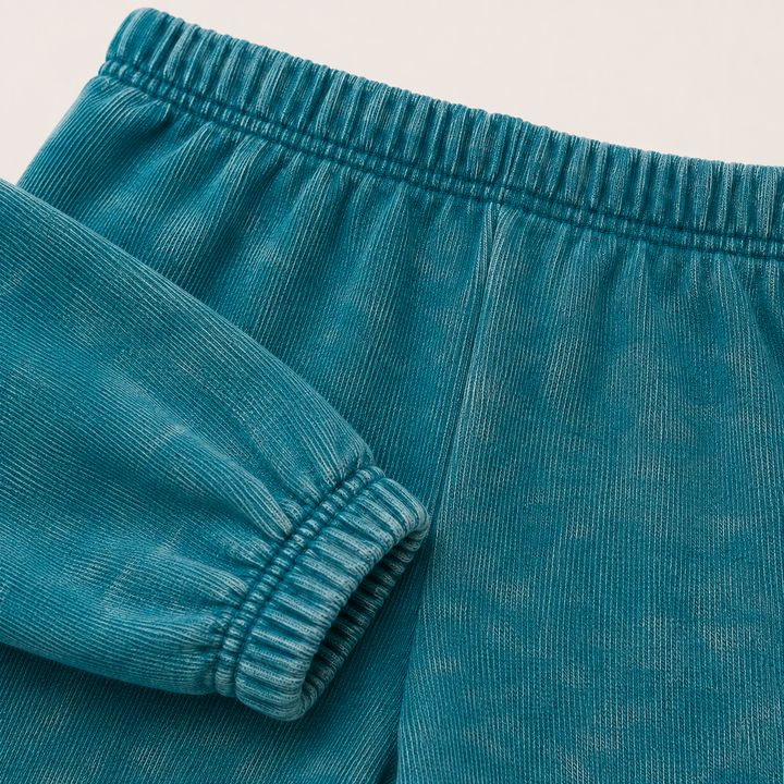 PAIGELAUREN Mineral Aqua baggy pant with elastic waist and ankle detail
