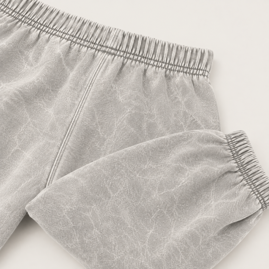 PAIGELAUREN Mineral Gray baggy pant with elastic waist and ankle detail