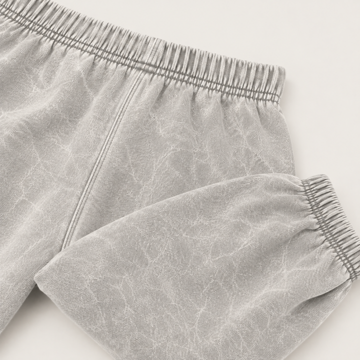 PAIGELAUREN Mineral Gray baggy pant with elastic waist and ankle detail