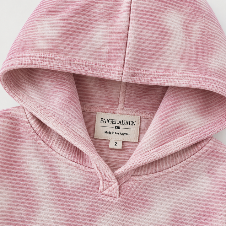 PAIGELAUREN Pink Marble Stripe Hoodie hood and neckline detail