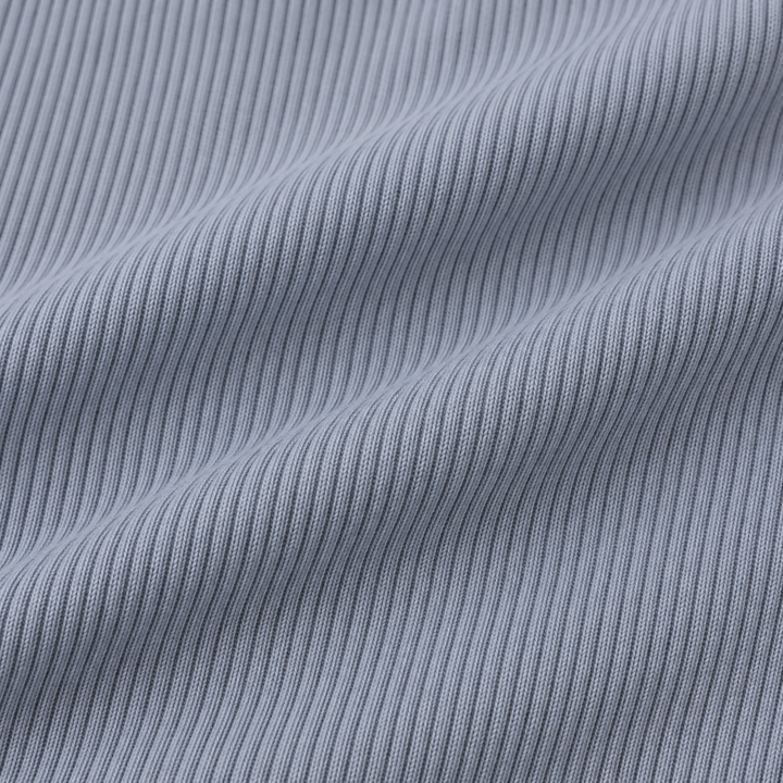 Close-up of PAIGELAUREN soft 2x1 Rib fabric in Gray