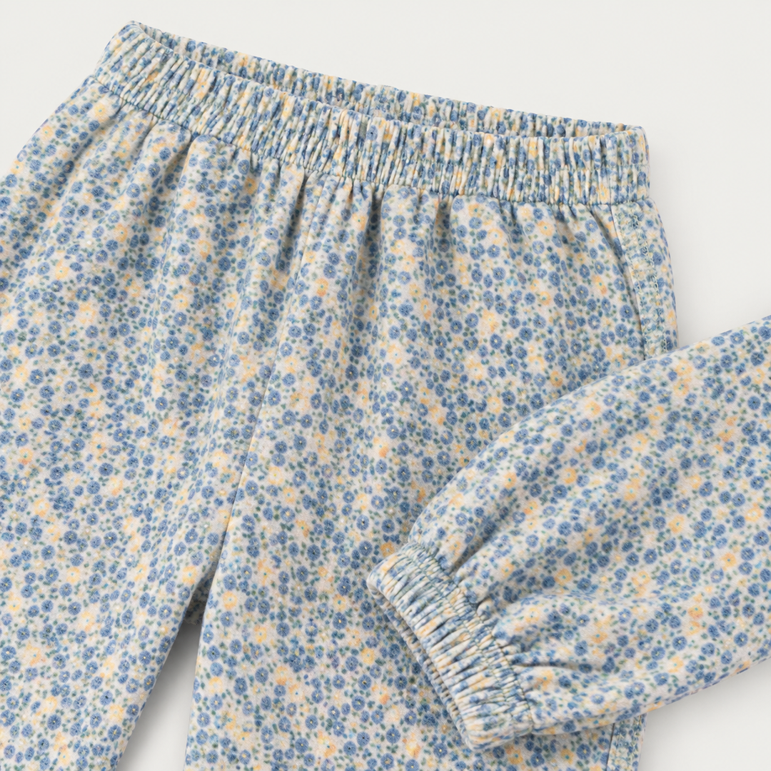 PAIGELAUREN Sage Polka Dot sweatpant elastic waistband and ankle detail