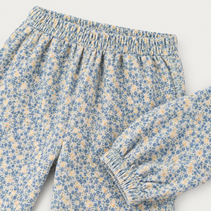 PAIGELAUREN Sage Polka Dot sweatpant elastic waistband and ankle detail