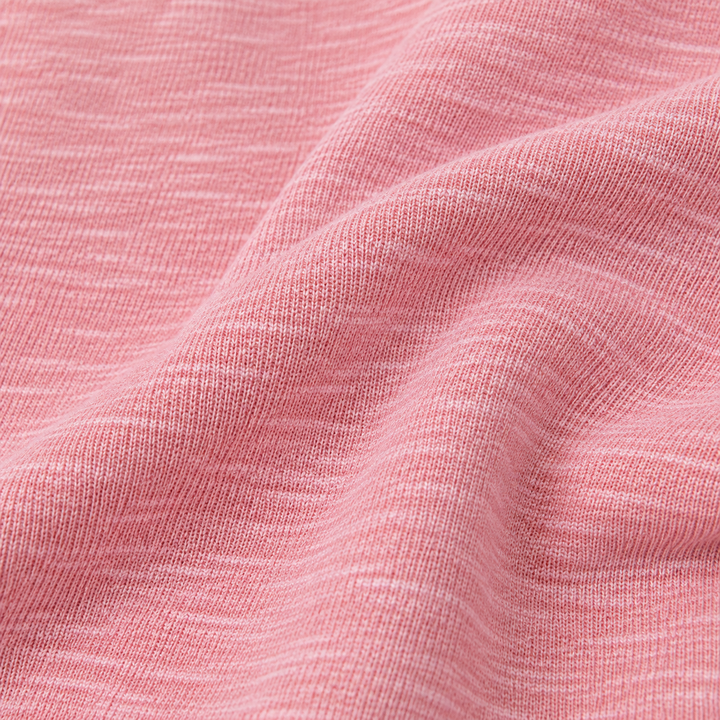 Close-up of PAIGELAUREN Pink slub rib fabric texture