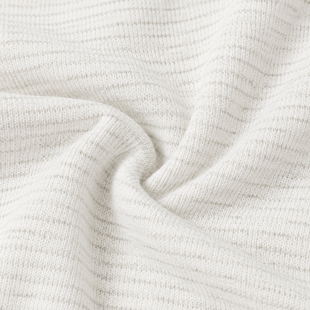 Close-up of PAIGELAUREN soft textured Stripe Heavy French Terry fabric