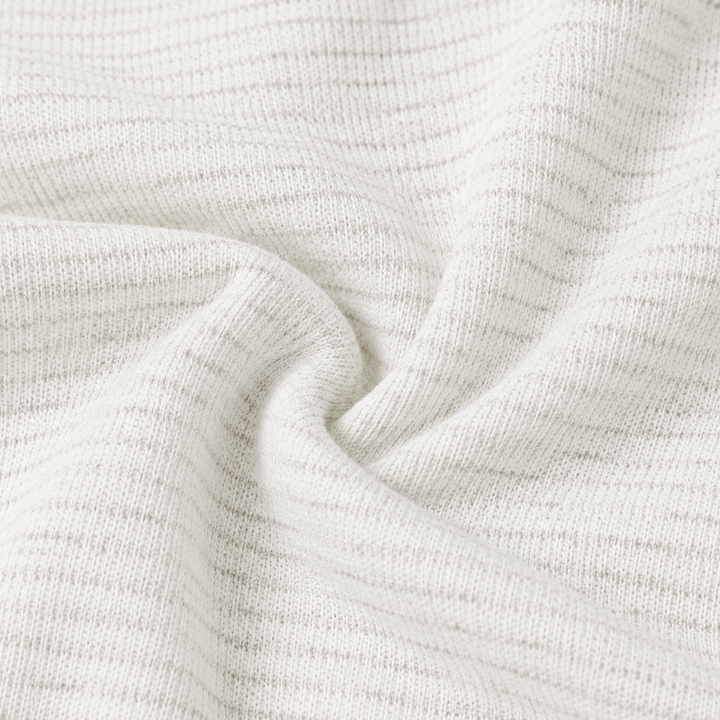 Close-up of PAIGELAUREN soft textured Stripe Heavy French Terry fabric