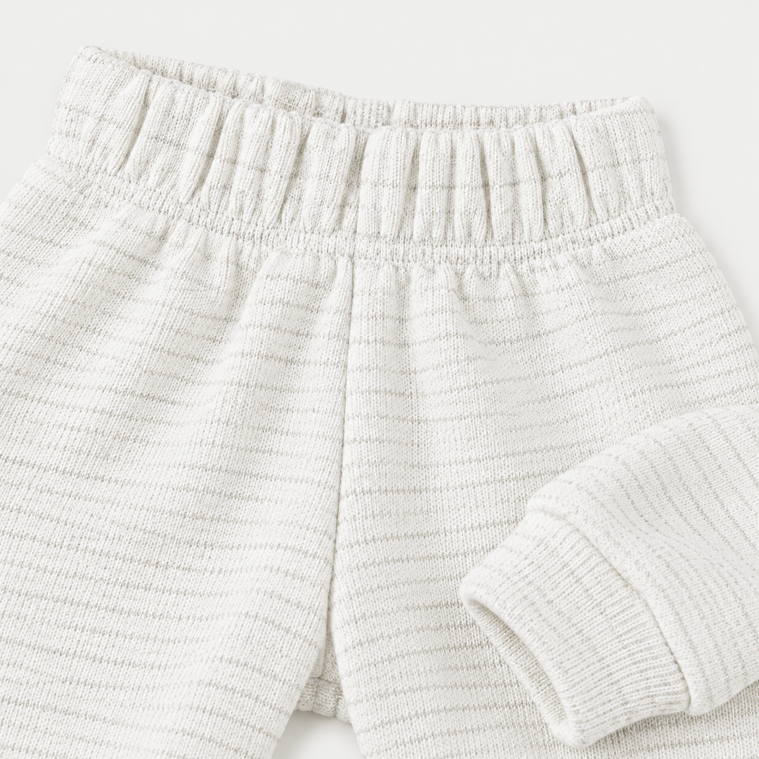 PAIGELAUREN Stripe Heavy French Terry jogger waistband and ribbed cuff detail