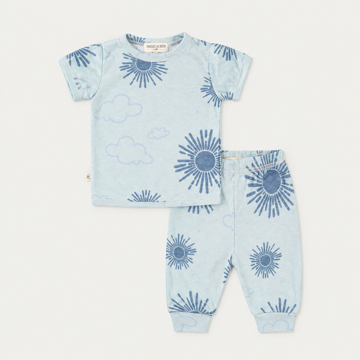 legging-set.jpgPAIGELAUREN Sun Burst Slub Tee and Legging Set in light blue