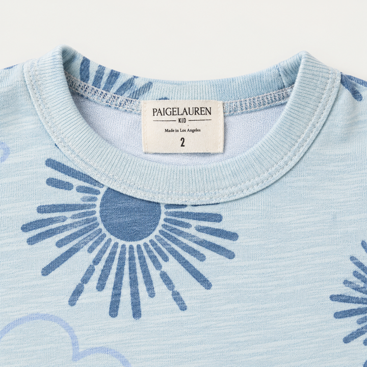 PAIGELAUREN Sun Burst Slub Tee crew neckline and textured fabric detail