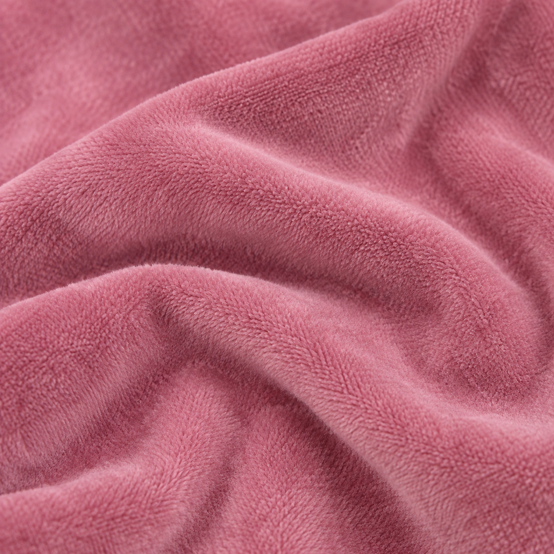 Close-up of PAIGELAUREN soft Rose Pink velour fabric