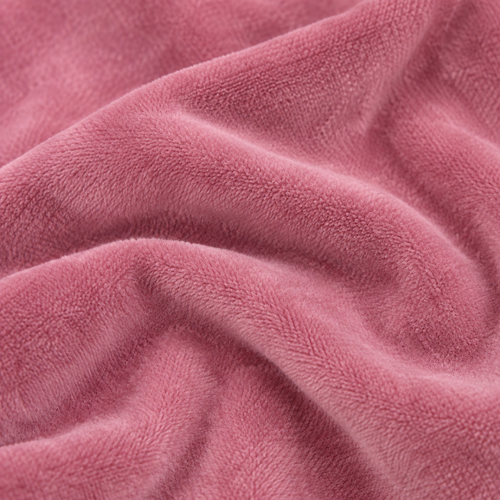 Close-up of PAIGELAUREN soft Rose Pink velour fabric