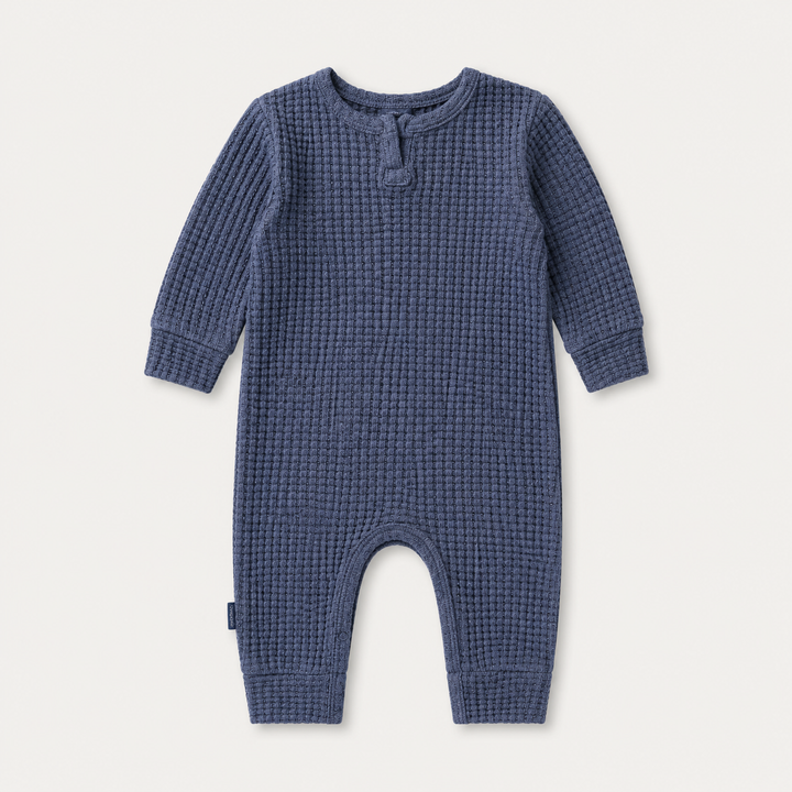 PAIGELAUREN Navy Chunky Thermal Romper made in Los Angeles.