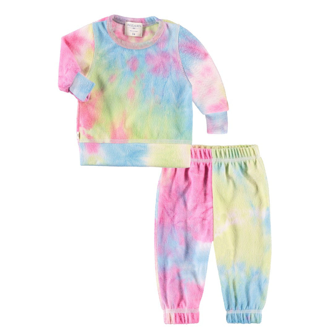 Tie Dye Loungewear Set for Toddlers & Kids | PAIGELAUREN 5 / Green