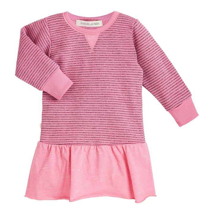 Baby French Terry L/S Dress-Coastal | 0-3m | Coral Pink