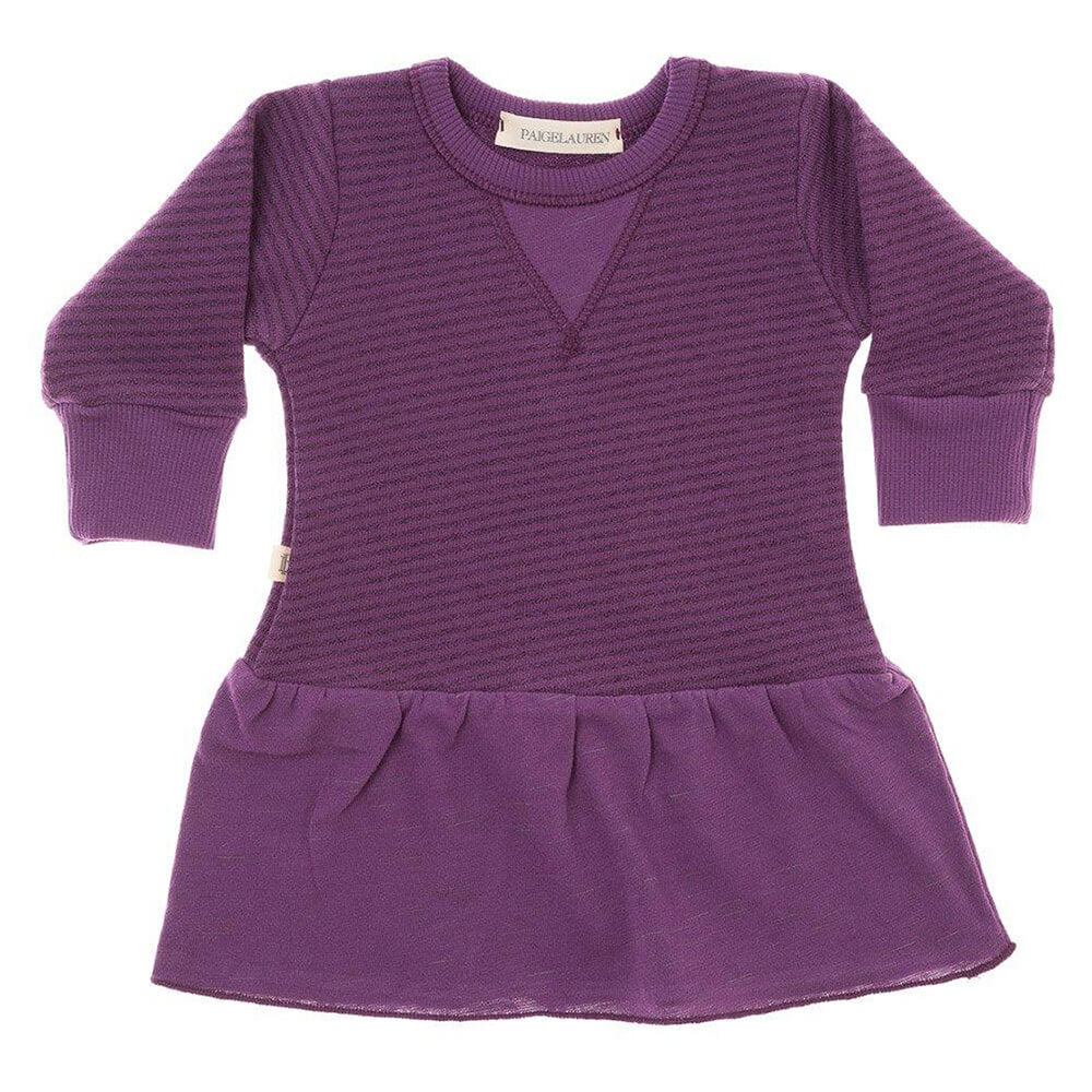 Baby French Terry L/S Dress-Coastal | 0-3m | Purple