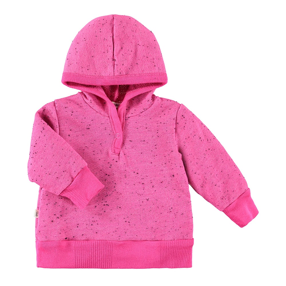 Baby L/S Hoodie Sweatshirt-Planet | Dark Pink