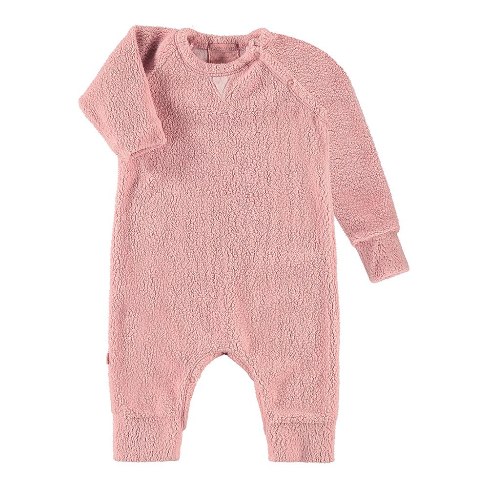 Baby Sherpa Raglan Romper-Cozy | 0-3m | Pink