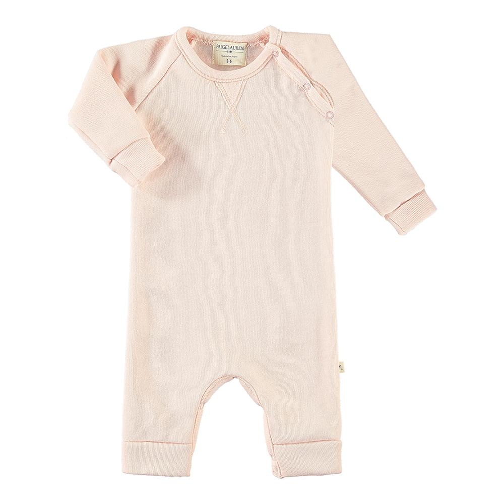 Baby Sweatshirt Blanket Blend Romper-Cozy Light Pink