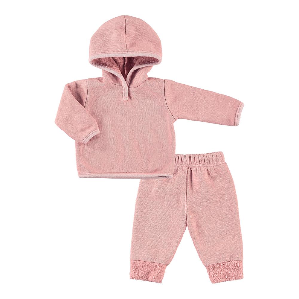 Baby Speckeled Fleece Pullover Hoodie and Legging Set-Cozy | 3-6m | Speckeled Rose