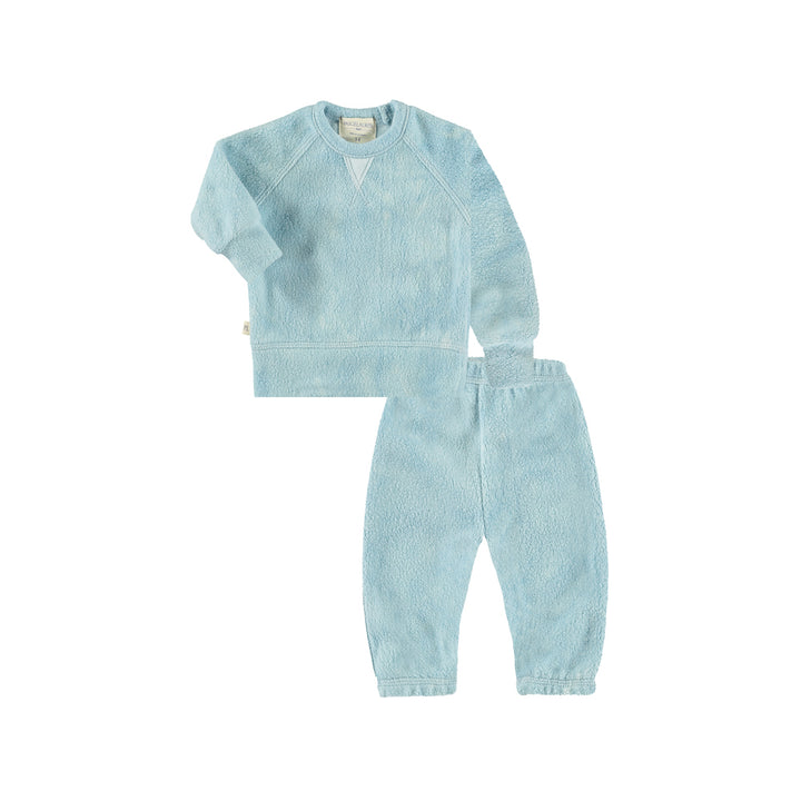 Baby Sherpa Raglan Sweatshirt and Sweat pant Loungewear Set-Galaxy