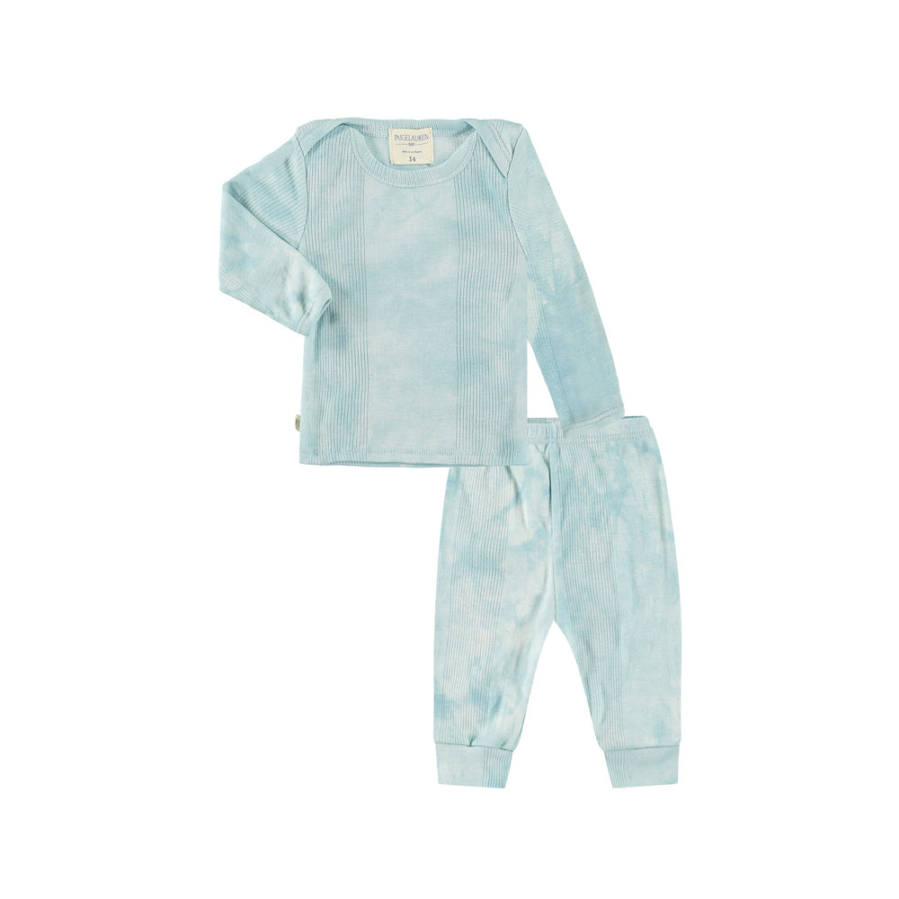 Baby Variegated Rib Lap Tee and Legging Loungewear Set-Galaxy