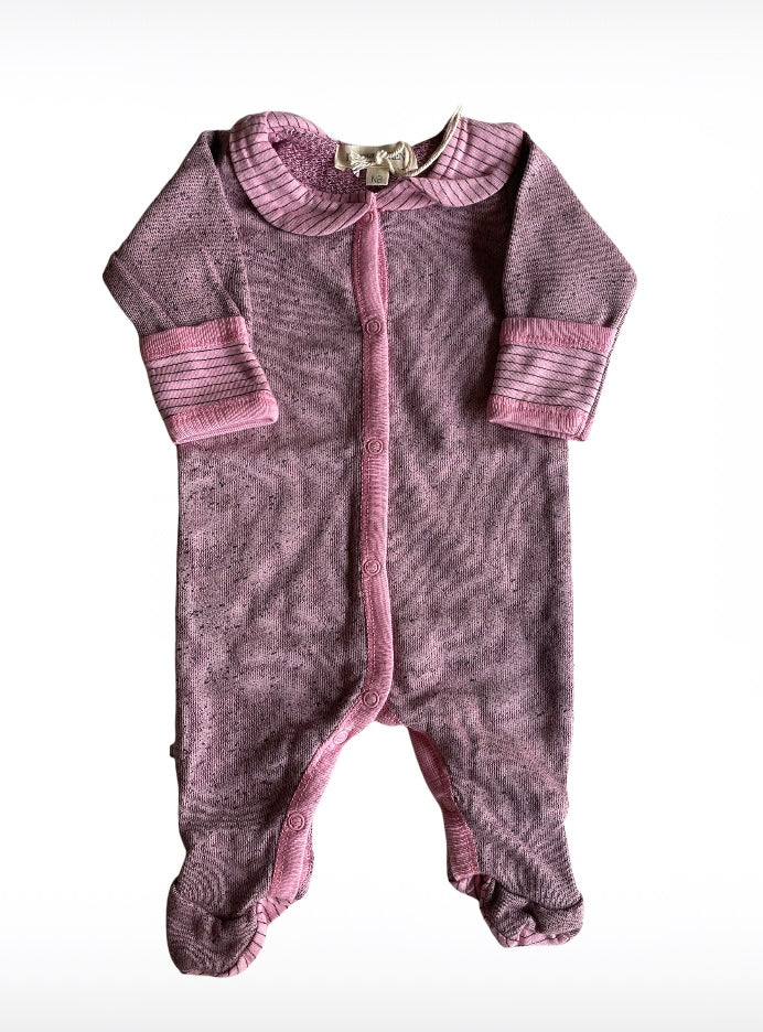Baby Speckeled French Terry Footie Romper-Desert