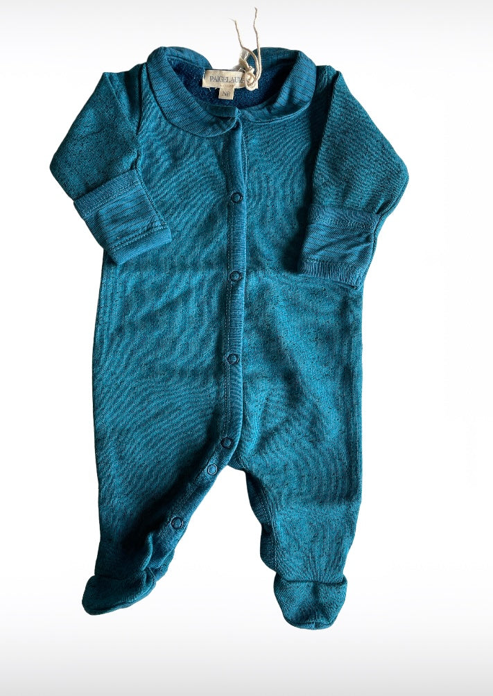 Baby Speckeled French Terry Footie Romper-Desert