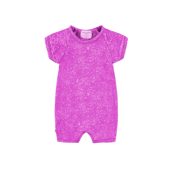 Baby Ultra Soft French Terry Burnout Raglan S/S Short Romper-Sparkle