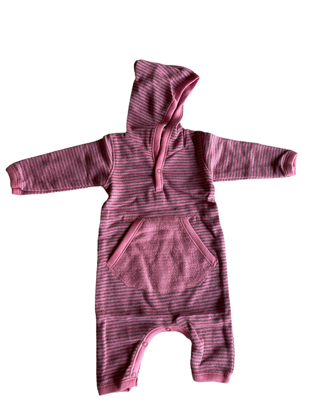 Baby French Terry Hoodie Romper-Coastal
