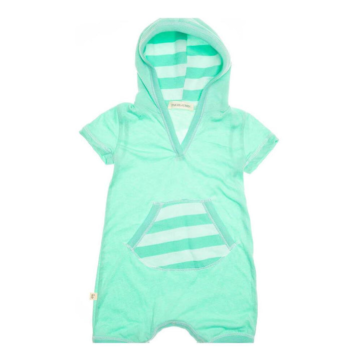 Baby S/S Short Jersey Pant Romper W/Hoodie-Arts | Dali Green