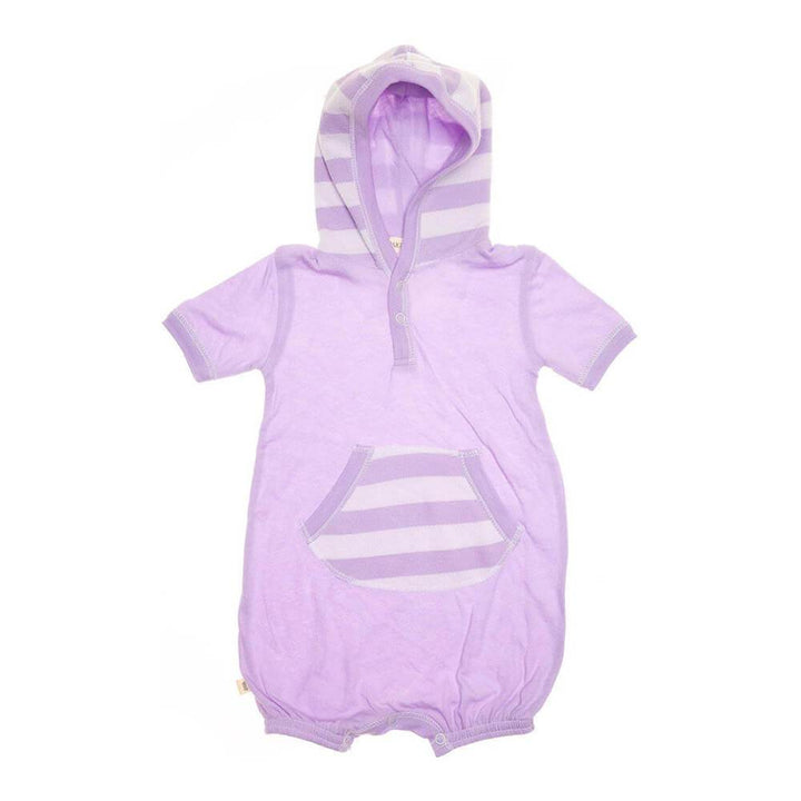 Baby S/S Short Jersey Pant Romper W/Hoodie-Arts | Picasso Purple