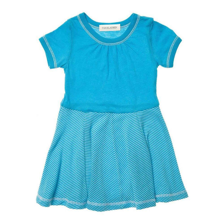 Baby S/S Jersey Swing Dress-Arts | 3-6m | Monet Blue