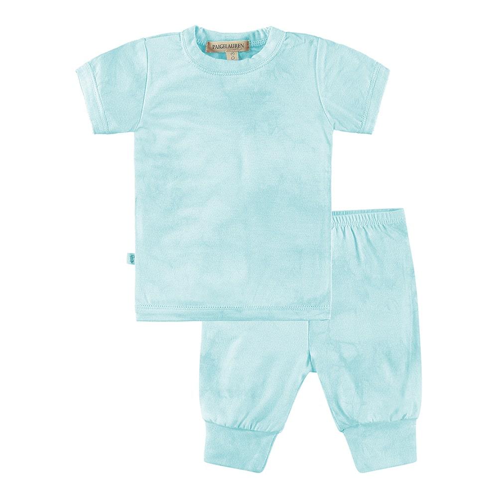 Baby S/S Tee and Legging set-Peace & Love | ABSTRACT AQUA | 0-3m
