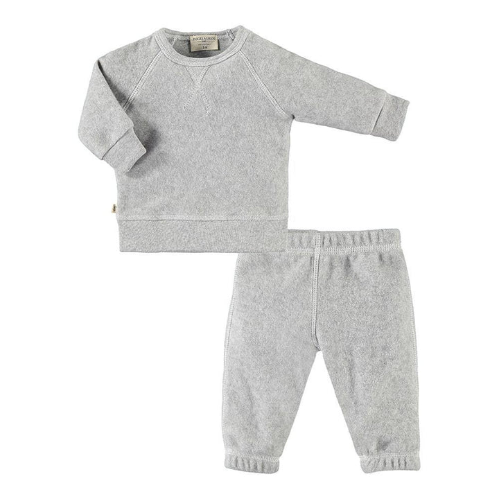 Kid Organic Blanket Blend Sweatsuit-Loungewear | Heathered Gray | 2