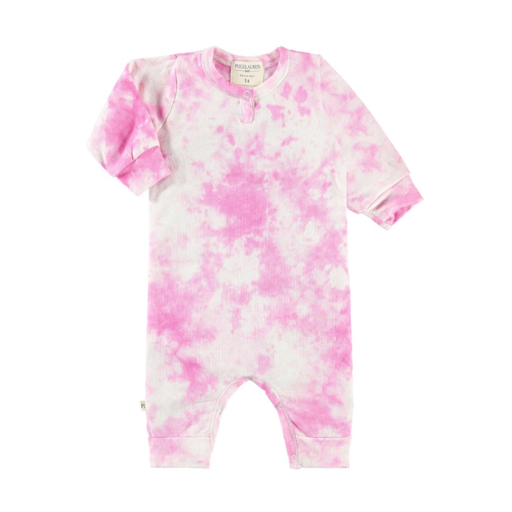 Baby Splatter Slub Light Weight French Terry Henley Coverall-Whim-zzz
