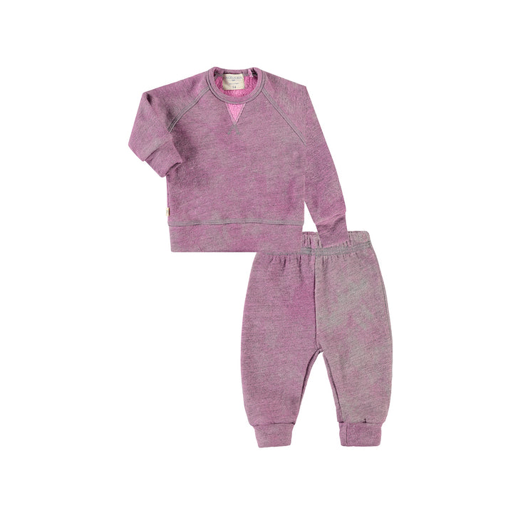 Baby Heathered Sherpa Sweatshirt and Sweatpants-Galaxy