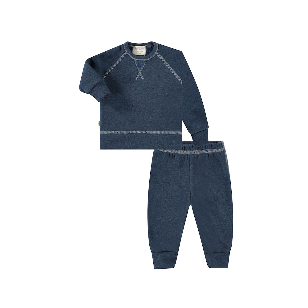 Toddler & Kid Heathered Sherpa Sweatshirt and Sweatpant Loungewear Set-Galaxy