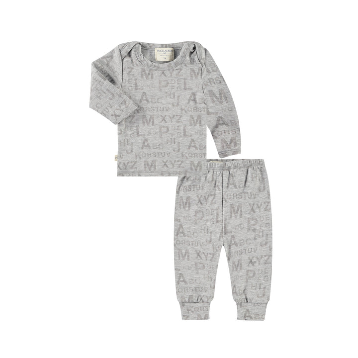 Baby Heathered ABC L/S Lap Tee and Legging Set-Galaxy