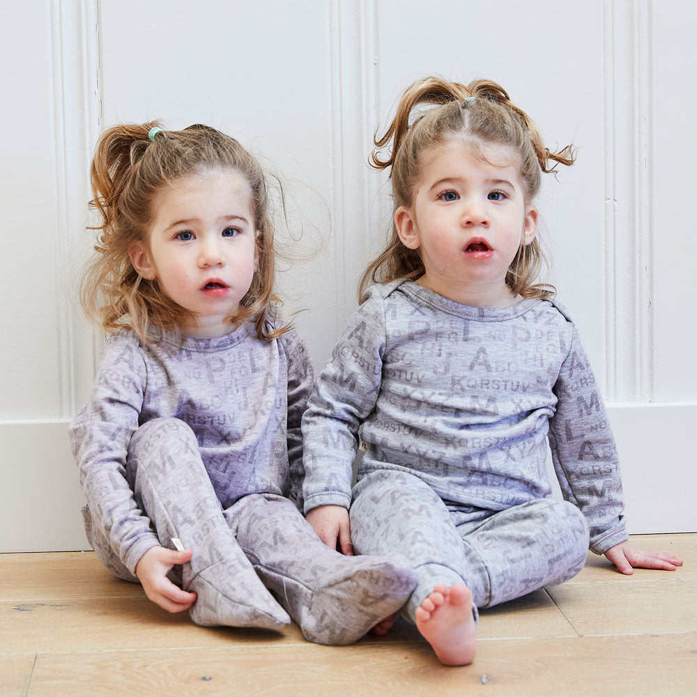 Toddler & Kid Heathered ABC L/S Lap Tee and Legging Loungewear Set-Galaxy