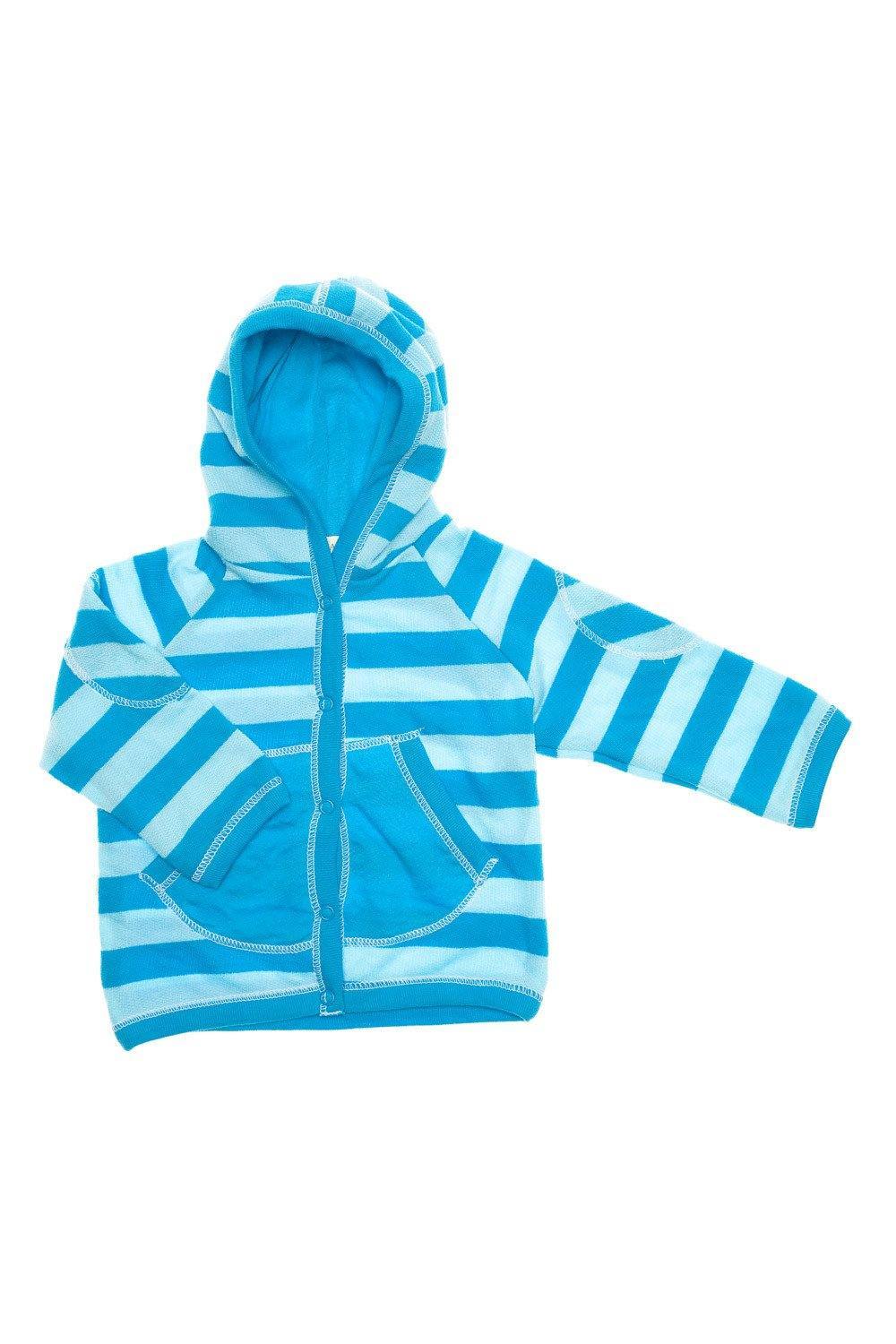 Baby Hoodie French Terry Rugby Stripe Jacket-Arts | 18-24m | Warhol Red